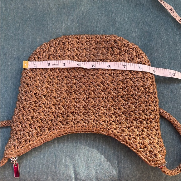 The Sak Vintage Boho Crochet Shoulder Beige Metallic Thread Purse - Picture 8 of 16